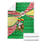 Ethiopia Christmas Blanket Santa Riding Lion Ethiopian Flag Colors and Tribal - African Pride