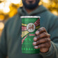 Ethiopia Christmas 4 in 1 Can Cooler Tumbler Santa Riding Lion Ethiopian Flag Colors and Tribal - African Pride