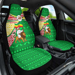 Ethiopia Christmas Car Seat Cover Santa Riding Lion Ethiopian Flag Colors and Tribal - African Pride