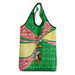Ethiopia Christmas Grocery Bag Santa Riding Lion Ethiopian Flag Colors and Tribal - African Pride