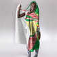 Ethiopia Christmas Hooded Blanket Santa Riding Lion Ethiopian Flag Colors and Tribal - African Pride