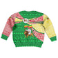 Ethiopia Christmas Kid Ugly Christmas Sweater Santa Riding Lion Ethiopian Flag Colors and Tribal - African Pride