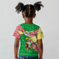 Ethiopia Christmas Kid T shirt Santa Riding Lion Ethiopian Flag Colors and Tribal - African Pride