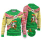 Ethiopia Christmas Ugly Christmas Sweater Santa Riding Lion Ethiopian Flag Colors and Tribal - African Pride