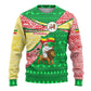 Ethiopia Christmas Ugly Christmas Sweater Santa Riding Lion Ethiopian Flag Colors and Tribal - African Pride