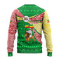 Ethiopia Christmas Ugly Christmas Sweater Santa Riding Lion Ethiopian Flag Colors and Tribal - African Pride