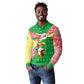 Ethiopia Christmas Long Sleeve Polo Shirt Santa Riding Lion Ethiopian Flag Colors and Tribal - African Pride