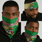 Ethiopia Christmas Neck Gaiter Santa Riding Lion Ethiopian Flag Colors and Tribal - African Pride