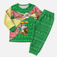 Ethiopia Christmas Pajama Set Santa Riding Lion Ethiopian Flag Colors and Tribal - African Pride