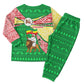 Ethiopia Christmas Pajama Set Santa Riding Lion Ethiopian Flag Colors and Tribal - African Pride