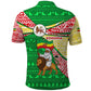 Ethiopia Christmas Polo Shirt Santa Riding Lion Ethiopian Flag Colors and Tribal - African Pride