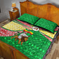 Ethiopia Christmas Quilt Bed Set Santa Riding Lion Ethiopian Flag Colors and Tribal - African Pride