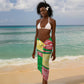 Ethiopia Christmas Sarong Santa Riding Lion Ethiopian Flag Colors and Tribal - African Pride