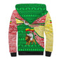 Ethiopia Christmas Sherpa Hoodie Santa Riding Lion Ethiopian Flag Colors and Tribal - African Pride