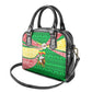 Ethiopia Christmas Shoulder Handbag Santa Riding Lion Ethiopian Flag Colors and Tribal - African Pride