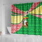 Ethiopia Christmas Shower Curtain Santa Riding Lion Ethiopian Flag Colors and Tribal - African Pride