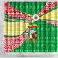 Ethiopia Christmas Shower Curtain Santa Riding Lion Ethiopian Flag Colors and Tribal - African Pride
