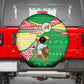 Ethiopia Christmas Spare Tire Cover Santa Riding Lion Ethiopian Flag Colors and Tribal - African Pride
