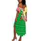 Ethiopia Christmas Summer Maxi Dress Santa Riding Lion Ethiopian Flag Colors and Tribal - African Pride