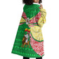Ethiopia Christmas Wearable Blanket Hoodie Santa Riding Lion Ethiopian Flag Colors and Tribal - African Pride