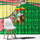 Ethiopia Christmas Window Curtain Santa Riding Lion Ethiopian Flag Colors and Tribal - African Pride