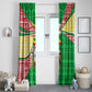 Ethiopia Christmas Window Curtain Santa Riding Lion Ethiopian Flag Colors and Tribal - African Pride