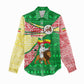 Ethiopia Christmas Women Casual Shirt Santa Riding Lion Ethiopian Flag Colors and Tribal - African Pride