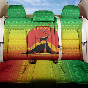 Ethiopia Christmas Back Car Seat Cover Mountain Gazelle Sunset Ethiopian Flag - African Pride