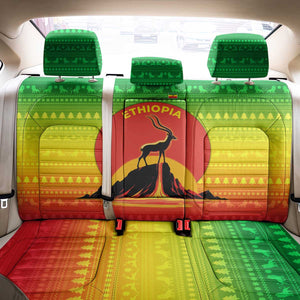Ethiopia Christmas Back Car Seat Cover Mountain Gazelle Sunset Ethiopian Flag - African Pride