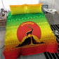Ethiopia Christmas Bedding Set Mountain Gazelle Sunset Ethiopian Flag - African Pride