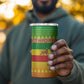 Ethiopia Christmas 4 in 1 Can Cooler Tumbler Mountain Gazelle Sunset Ethiopian Flag - African Pride