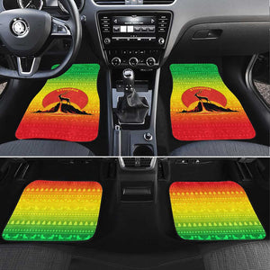Ethiopia Christmas Car Mats Mountain Gazelle Sunset Ethiopian Flag - African Pride