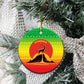 Ethiopia Christmas Ceramic Ornament Mountain Gazelle Sunset Ethiopian Flag - African Pride