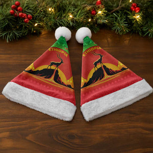 Ethiopia Christmas Santa Hat Mountain Gazelle Sunset Ethiopian Flag - African Pride