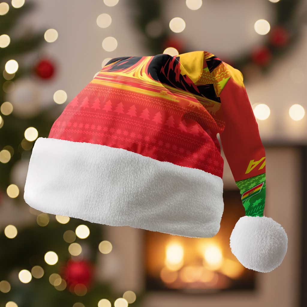 Ethiopia Christmas Santa Hat Mountain Gazelle Sunset Ethiopian Flag - African Pride