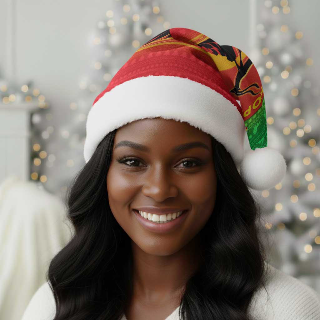 Ethiopia Christmas Santa Hat Mountain Gazelle Sunset Ethiopian Flag - African Pride