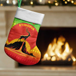 Ethiopia Christmas Stocking Mountain Gazelle Sunset Ethiopian Flag - African Pride
