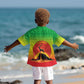 Ethiopia Christmas Kid Hawaiian Shirt Mountain Gazelle Sunset Ethiopian Flag - African Pride