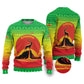 Ethiopia Christmas Ugly Christmas Sweater Mountain Gazelle Sunset Ethiopian Flag - African Pride
