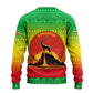 Ethiopia Christmas Ugly Christmas Sweater Mountain Gazelle Sunset Ethiopian Flag - African Pride