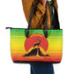 Ethiopia Christmas Leather Tote Bag Mountain Gazelle Sunset Ethiopian Flag - African Pride