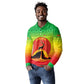 Ethiopia Christmas Long Sleeve Polo Shirt Mountain Gazelle Sunset Ethiopian Flag - African Pride