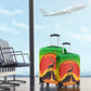 Ethiopia Christmas Luggage Cover Mountain Gazelle Sunset Ethiopian Flag - African Pride