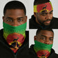 Ethiopia Christmas Neck Gaiter Mountain Gazelle Sunset Ethiopian Flag - African Pride