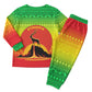 Ethiopia Christmas Pajama Set Mountain Gazelle Sunset Ethiopian Flag - African Pride