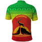 Ethiopia Christmas Polo Shirt Mountain Gazelle Sunset Ethiopian Flag - African Pride