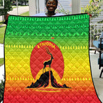 Ethiopia Christmas Quilt Mountain Gazelle Sunset Ethiopian Flag - African Pride