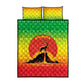 Ethiopia Christmas Quilt Bed Set Mountain Gazelle Sunset Ethiopian Flag - African Pride