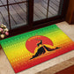 Ethiopia Christmas Rubber Doormat Mountain Gazelle Sunset Ethiopian Flag - African Pride