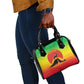 Ethiopia Christmas Shoulder Handbag Mountain Gazelle Sunset Ethiopian Flag - African Pride